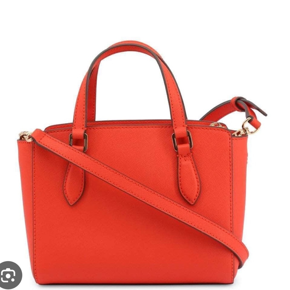 Tory Burch Emerson Mini Top Zip Tote (Brilliant Red) - Picture 12 of 13